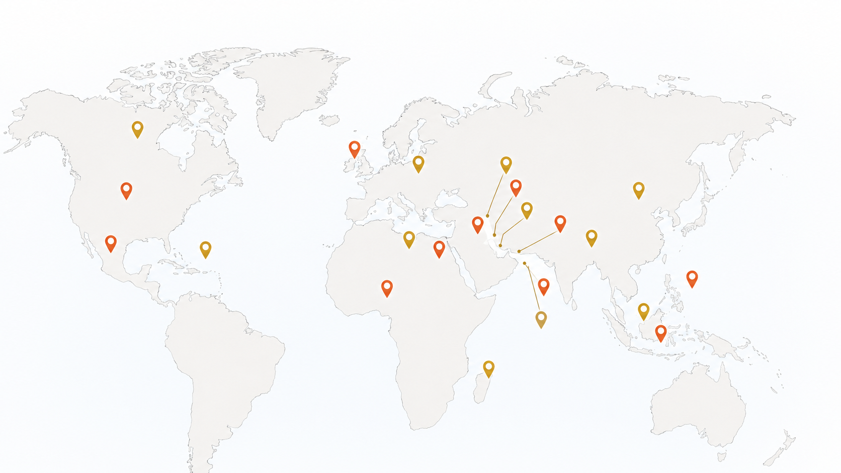 World map indicating home countries of candidates who have traveled to TOMA BAṜRE EDUCATION for Pearson Edexcel examinations